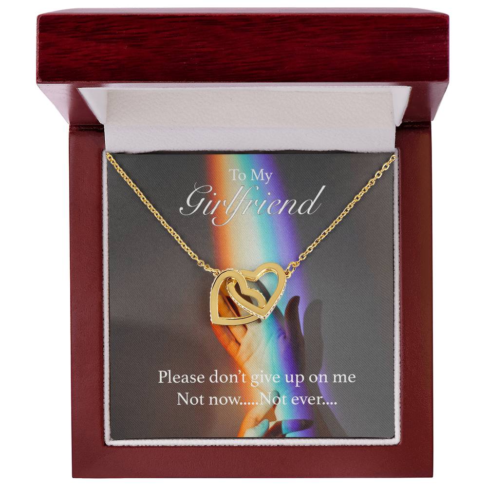 Please Don'T Give Up On Me Interlocking Hearts Necklace