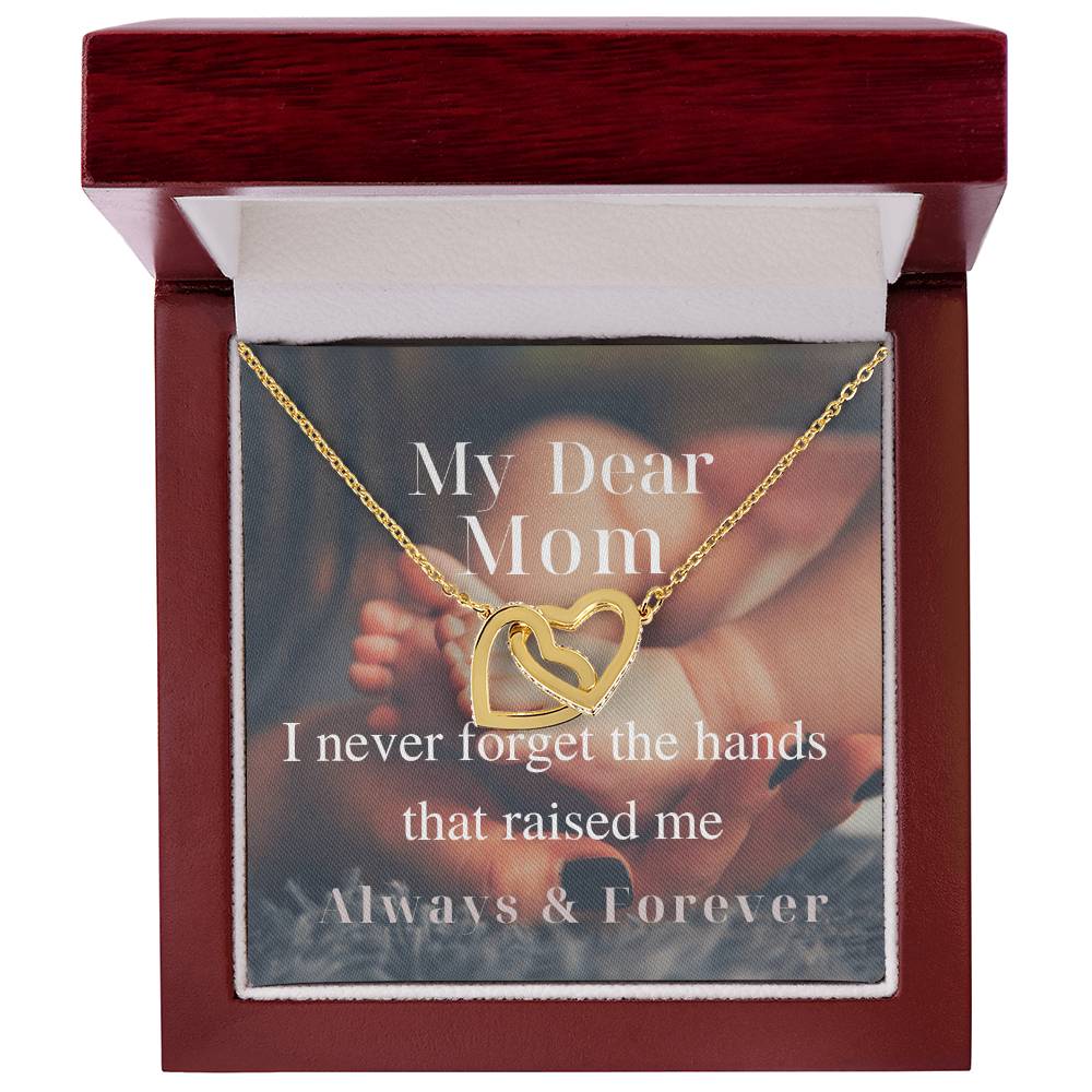 My Dear Mom - Interlocking Necklace Interlocking Hearts Necklace