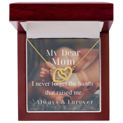 My Dear Mom - Interlocking Necklace Interlocking Hearts Necklace