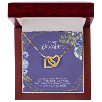 To My Daughter Necklace Interlocking Hearts Necklace