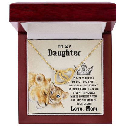 To My Strong Daughter Luxe Interlocking Heart Necklace Gift Set Interlocking Hearts Necklace