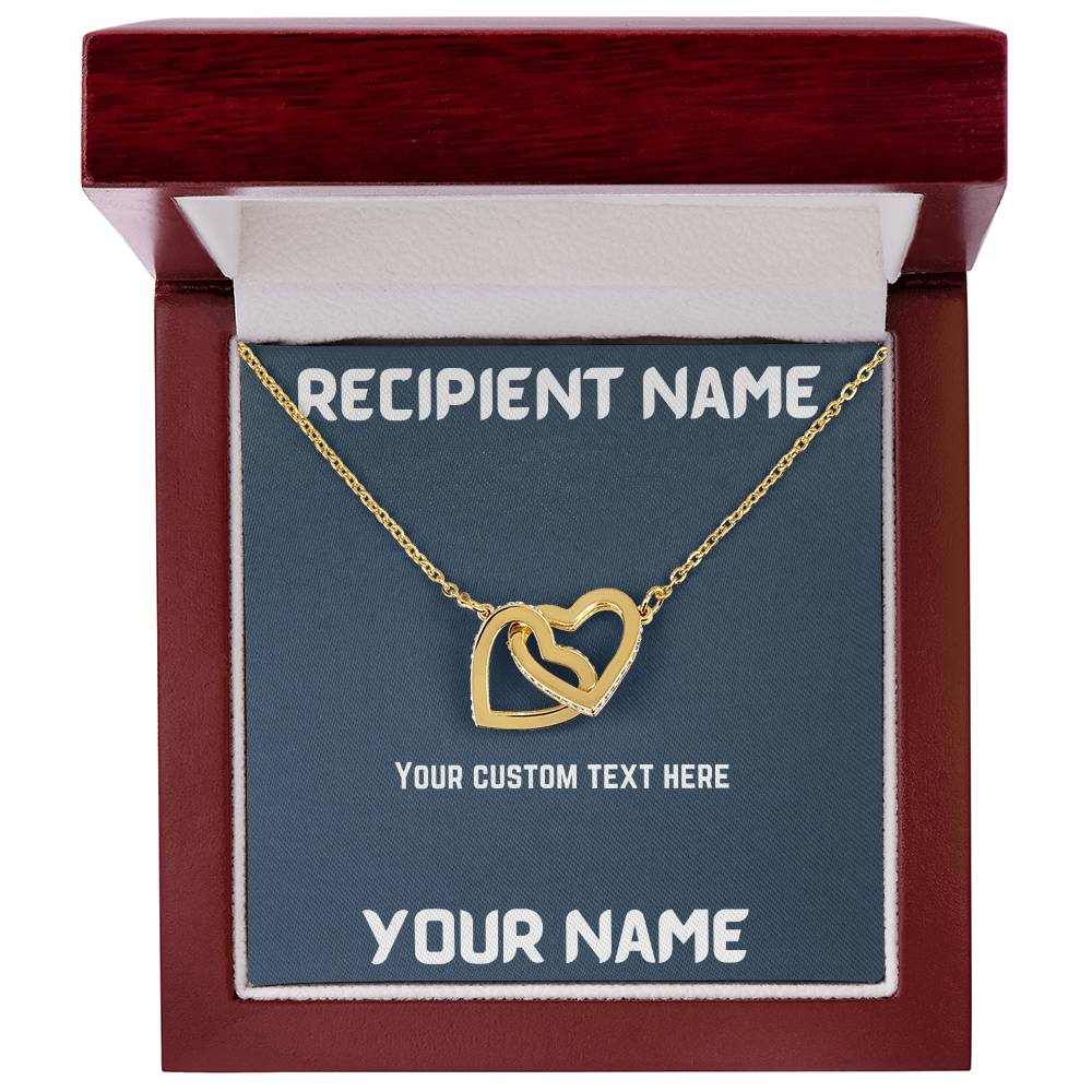 Interlocked Hearts With Custom Message Interlocking Hearts Necklace