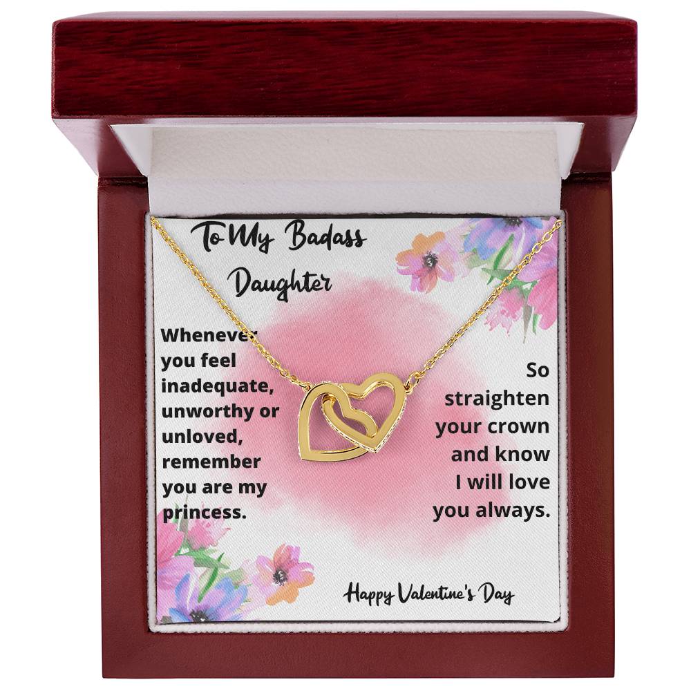 Valentine'S Day Necklace Gift For Daughter Interlocking Hearts Necklace