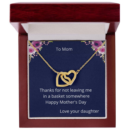Thanks For Not Two Hearts Necklace Interlocking Hearts Necklace