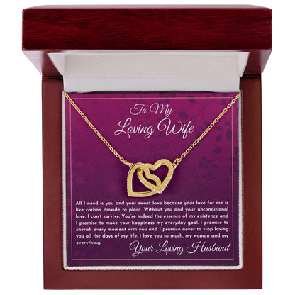 Gift For Wife All I Need Is You And Your Sweet Love Interlocking Hearts Necklace