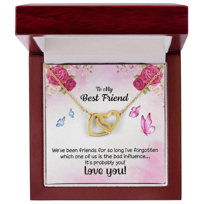 We Are Friends For So Long Heart Necklace Interlocking Hearts Necklace