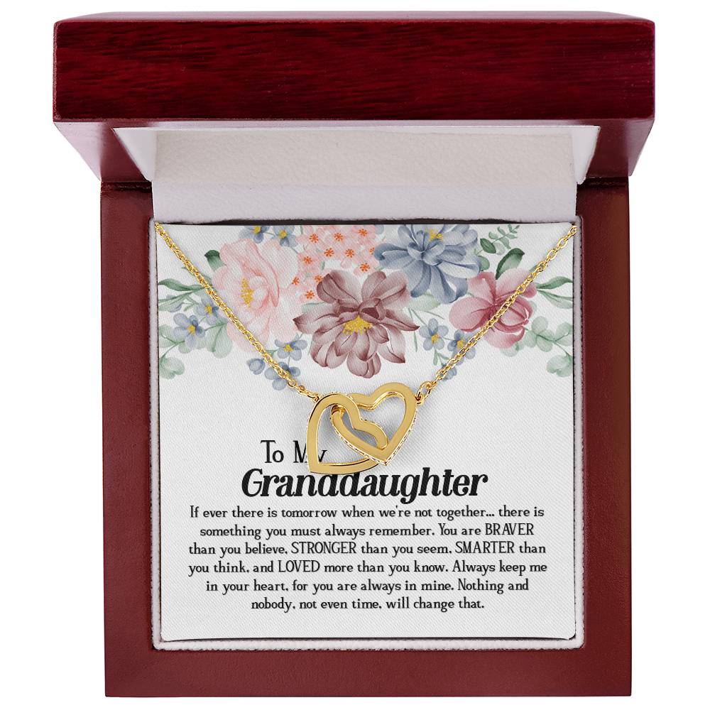 To My Granddaughter - Interlocked Hearts Interlocking Hearts Necklace