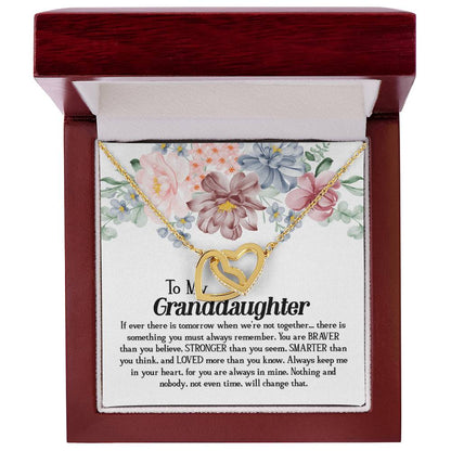 To My Granddaughter - Interlocked Hearts Interlocking Hearts Necklace