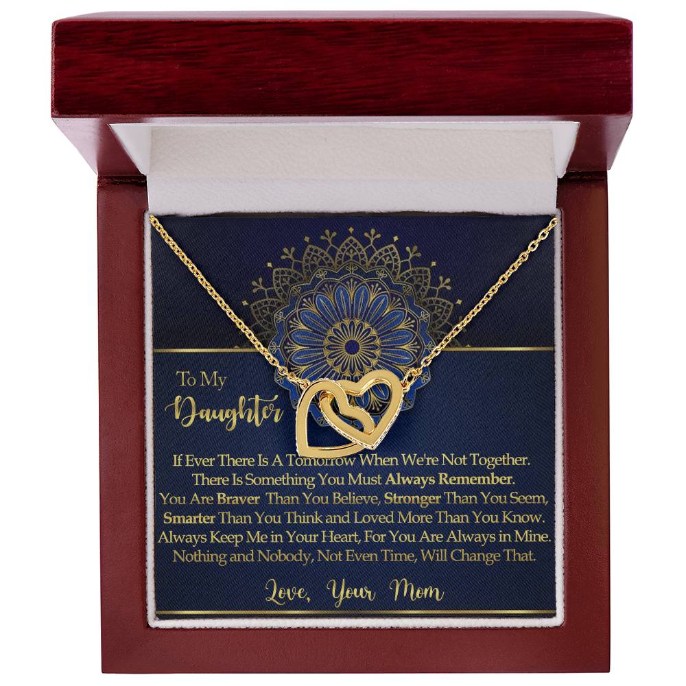 To My Daughter - Interlocked Hearts Necklace Interlocking Hearts Necklace