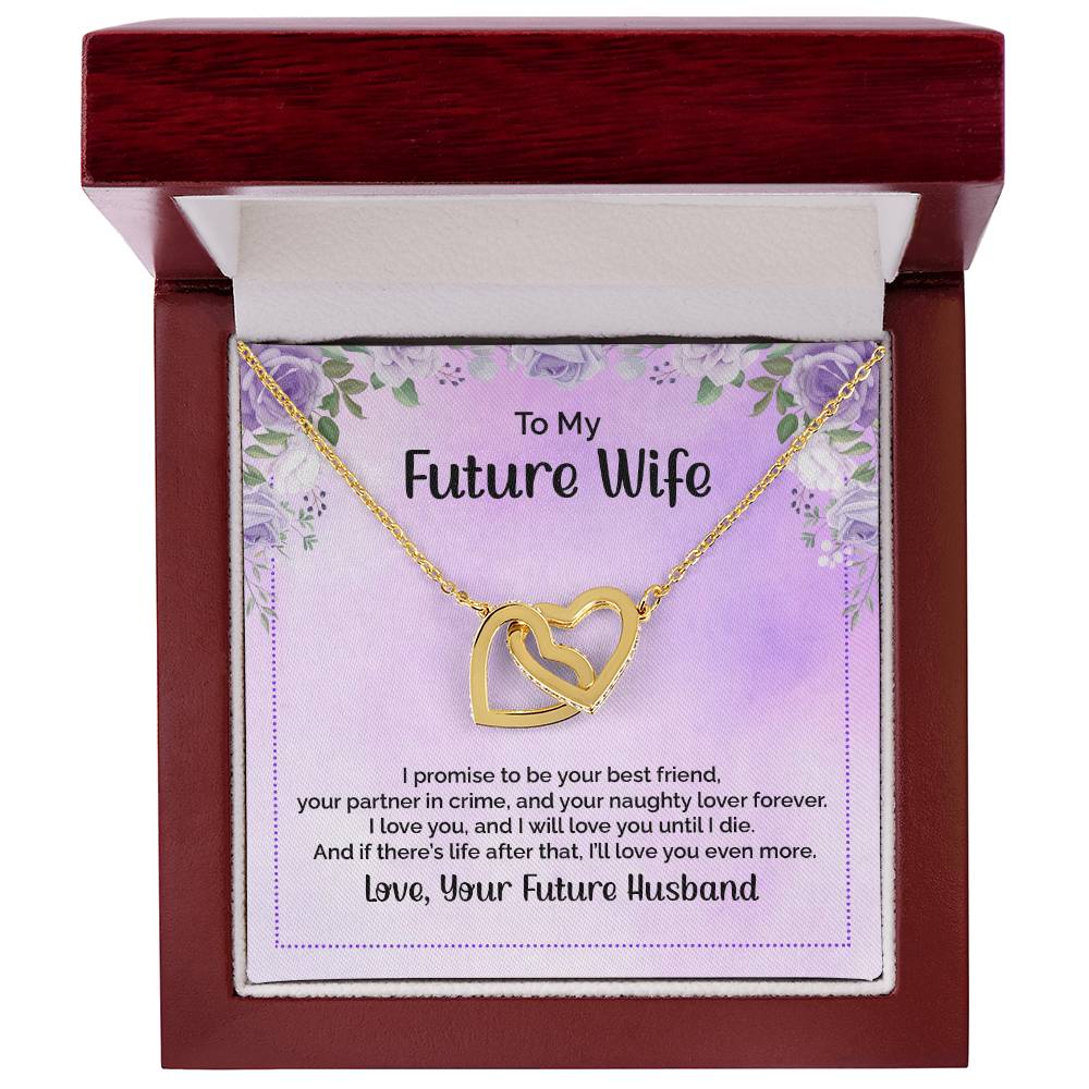 To My Future Wife - I Promise To Be Your Best Friend - Interlocking Hearts Necklace