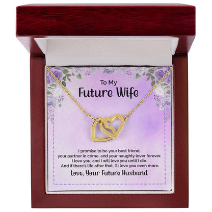 To My Future Wife - I Promise To Be Your Best Friend - Interlocking Hearts Necklace
