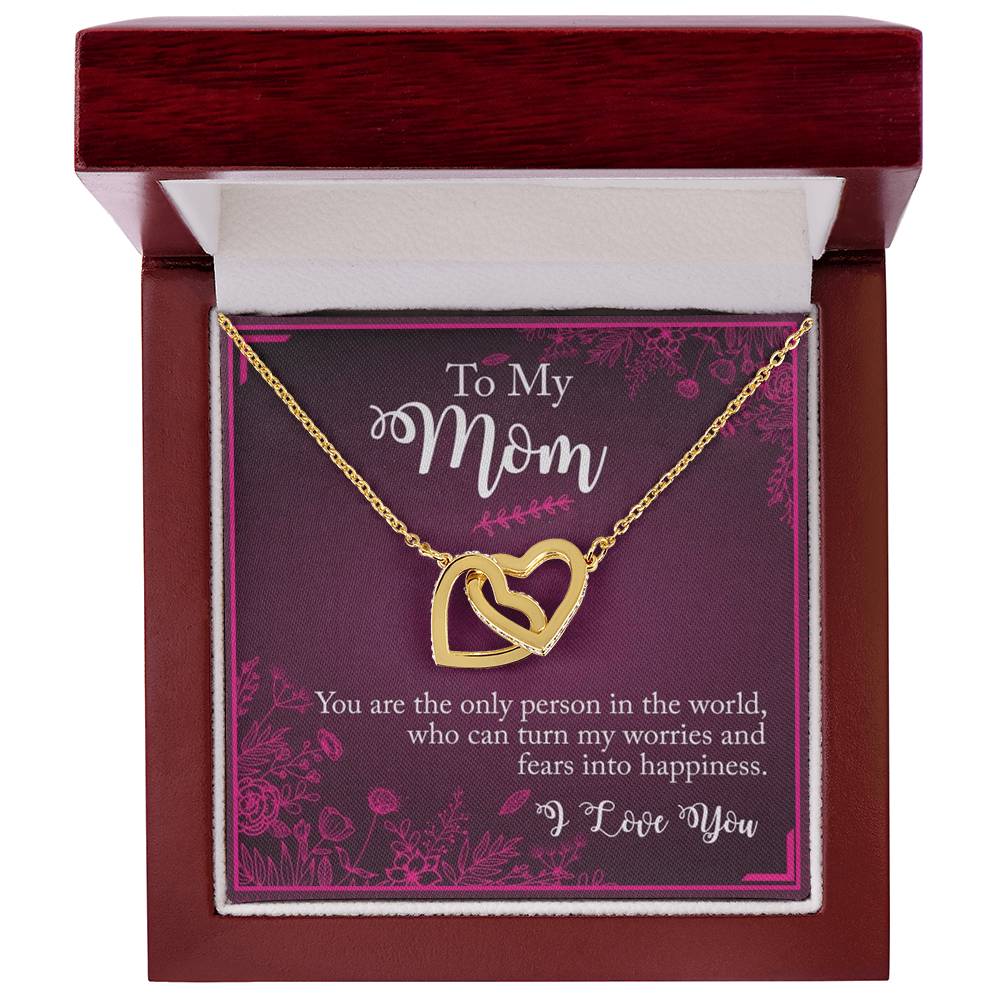 To My Mom You The Only Person In The World Interlocking Hearts Necklace