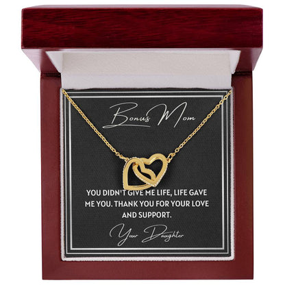 Bonus Mom 2 Interlocking Hearts Necklace