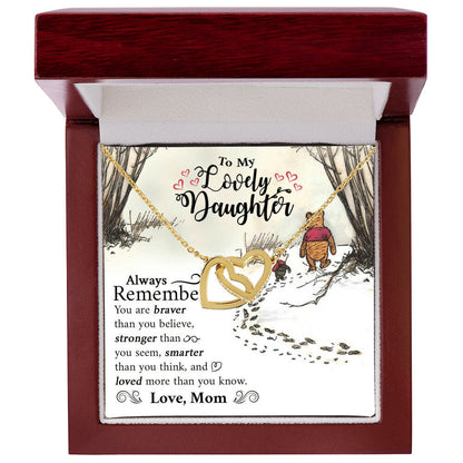 Lovely Daughter Winnie The Pooh Necklace Interlocking Hearts Necklace