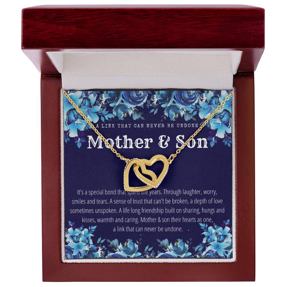 Mother & Son - Interlocking Necklace - A Link That Can Never Be Undone Interlocking Hearts Necklace