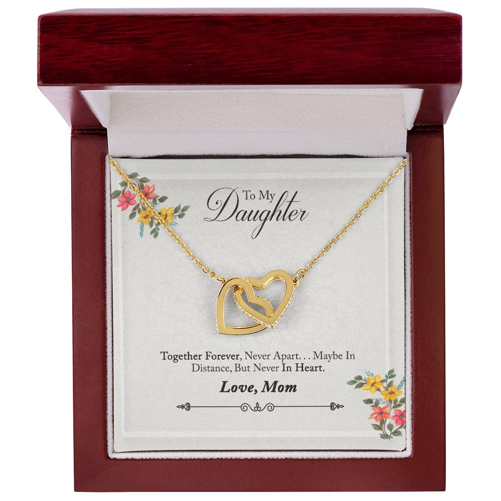 Special Gift For Daughter- Interlock Heart Necklace- With Message Card! Interlocking Hearts Necklace