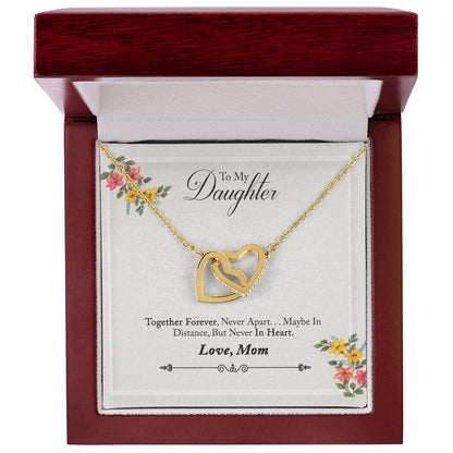 Special Gift For Daughter- Interlock Heart Necklace- With Message Card! Interlocking Hearts Necklace