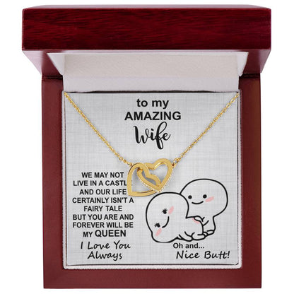 Oh And Nice Butt Double Heart Wife Necklace Interlocking Hearts Necklace