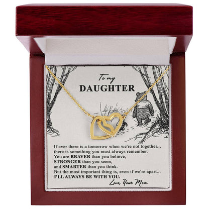 To My Daughter I Wish Yoto Face Challenges I Love You Love Your Mom Mother Day Gift For Daughter From Mom Necklessu The Strength Interlocking Hearts Necklace