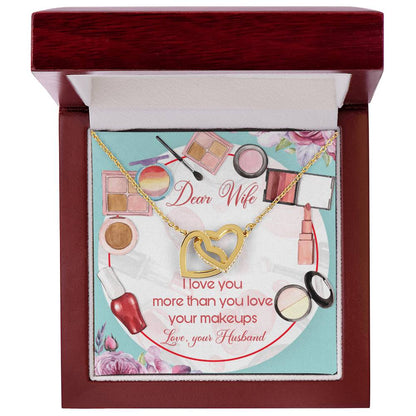 Dear Wife Interlocking Hearts Necklace Message Card