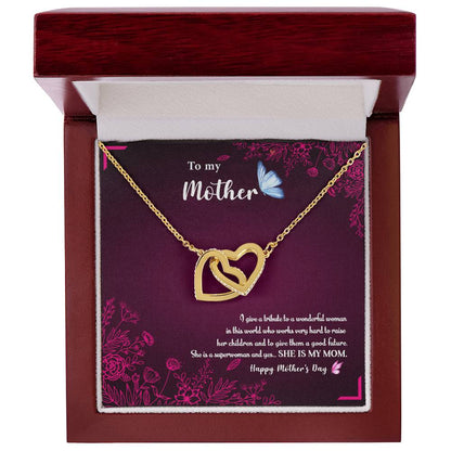 To My Mom Interlocking Hearts Necklace