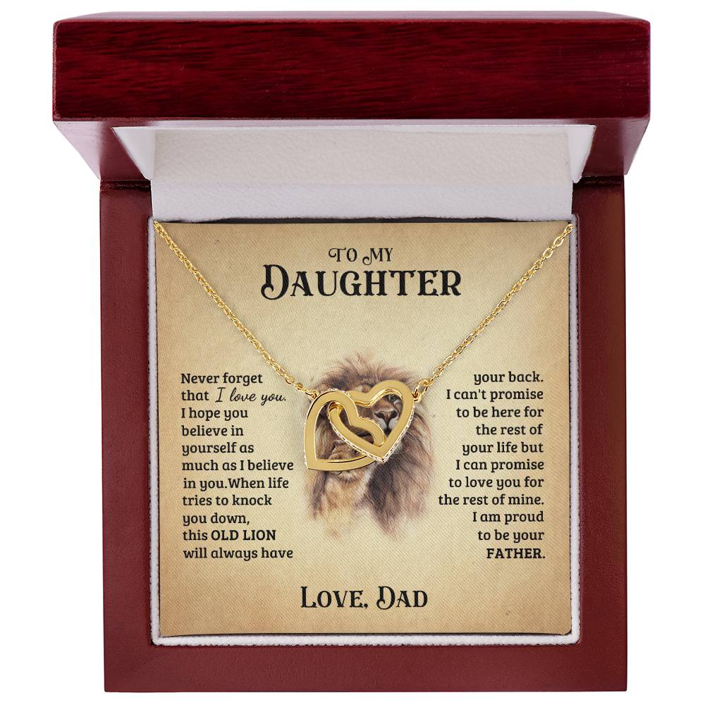 To My Daughter Necklace Gift For Daughter From Dad Christmas Gift Daughter Jewelry Interlocking Hearts Necklace
