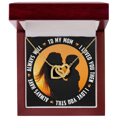 To My Beautiful Mother Interlocking Hearts Necklace