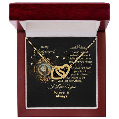 To My Girlfriend - Forever & Always Necklace Interlocking Hearts Necklace