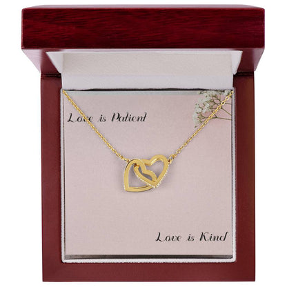 I Love You Necklace With Message Card Interlocking Hearts Necklace