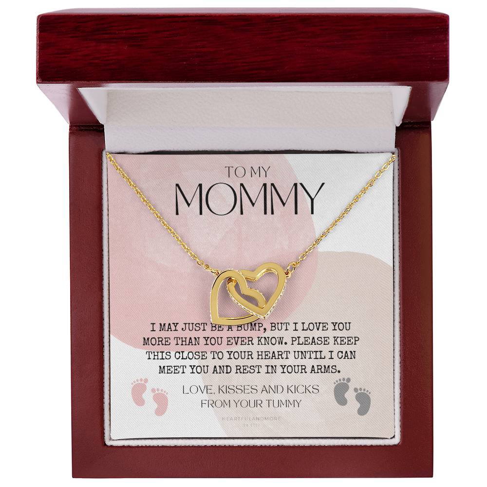 Mom To Be Necklace New Mom Necklace First Time Mom Necklace Pregnancy Gift New Mom Gift New Mommy Gift New Mom Gift Jewelry Interlocking Hearts Necklace