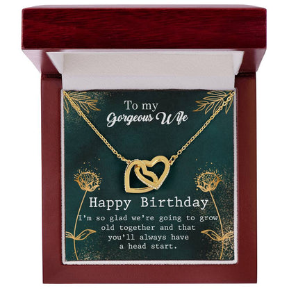 Gift For You My Wife. Interlocking Hearts Necklace
