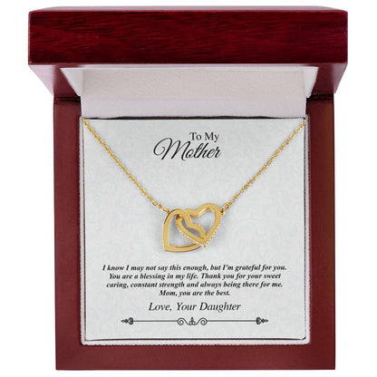 'To My Mother' Linked Hearts Necklace - I'M Grateful For You You Are The Best Interlocking Hearts Necklace