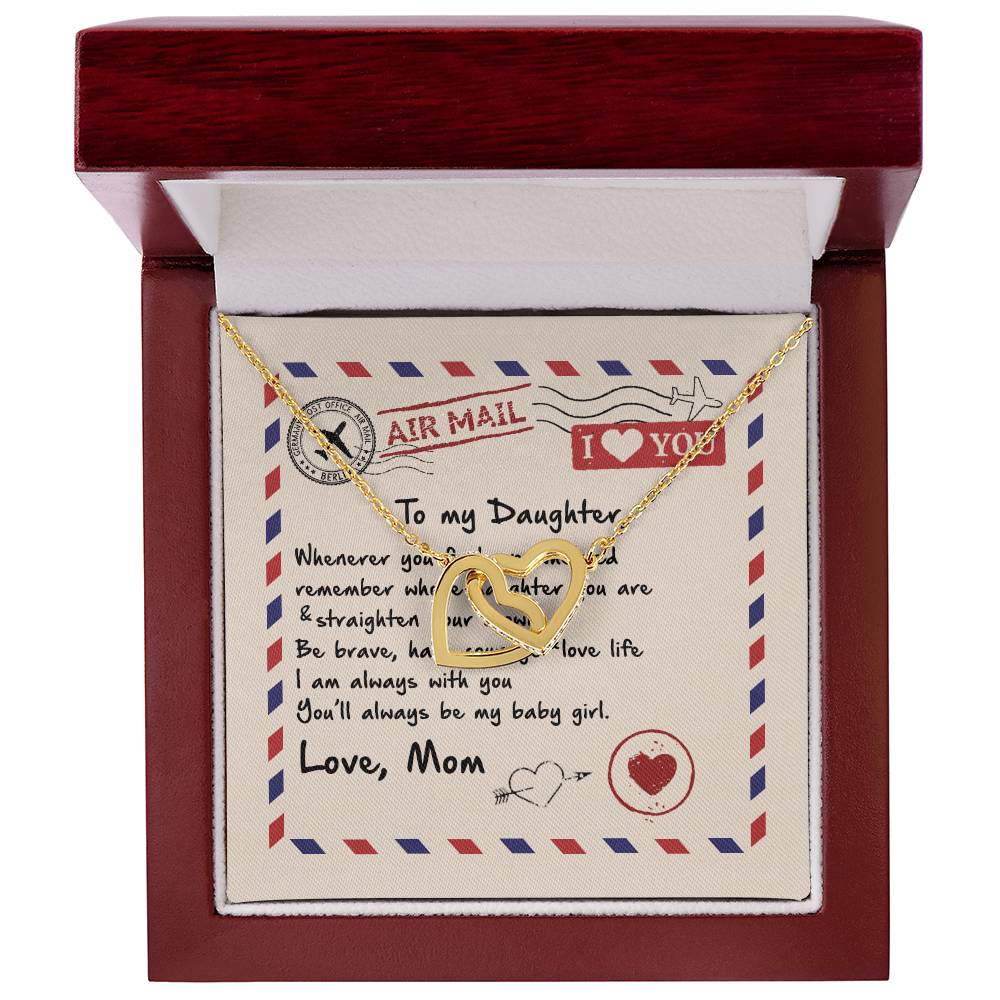 Gift For Daughter - Always Be My Baby Girl - The Interlocking Heart Necklace Interlocking Hearts Necklace