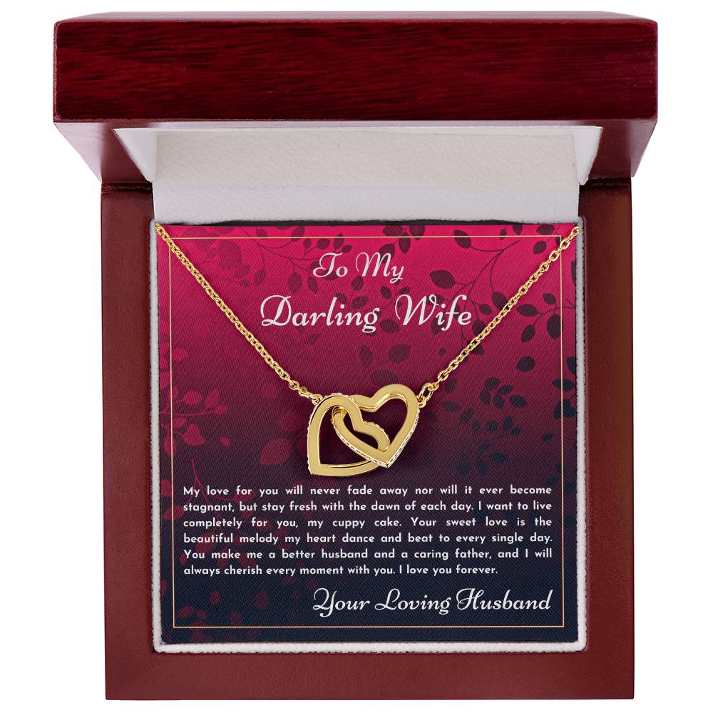 Gift For Wife My Love For You Will Never Fade Interlocking Hearts Necklace