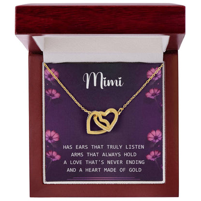 Mimi Interlocking Hearts Necklace Message Card