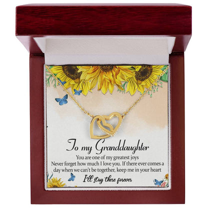 To My Granddaughter Interlocking Hearts Necklace Message Card