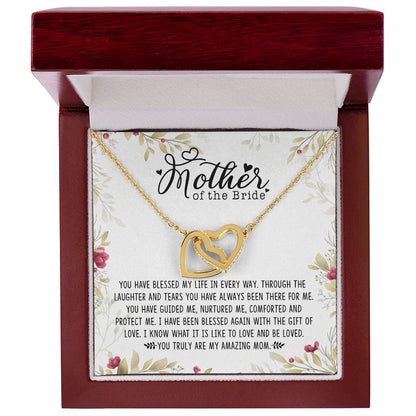 Mother Of The Bride Interlocking Hearts Necklace Message Card