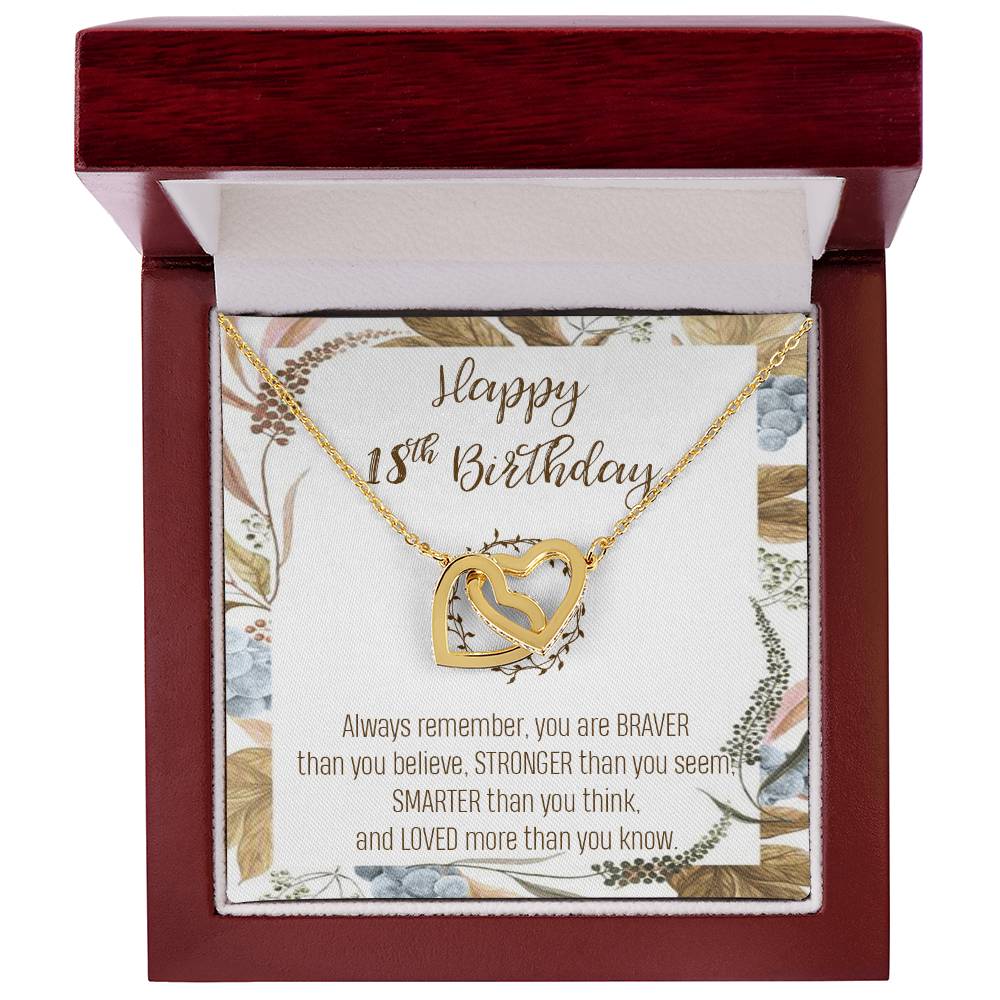 18Th Birthday Necklace Women September Birthday Necklace Birthday Interlocking Hearts Necklace 18 Year Old Gift Custom Birthday Necklace