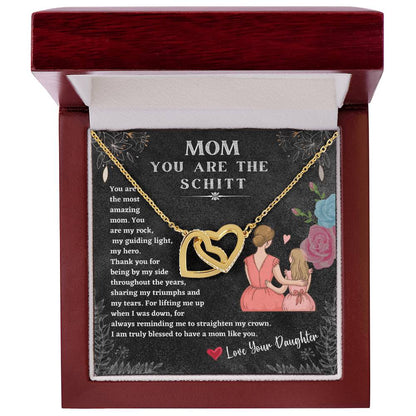 Mom You Are The Schitt! You Are The Most Amazing Mom Mothers Day Gift Neckles Love You Daughter Interlocking Hearts Necklace