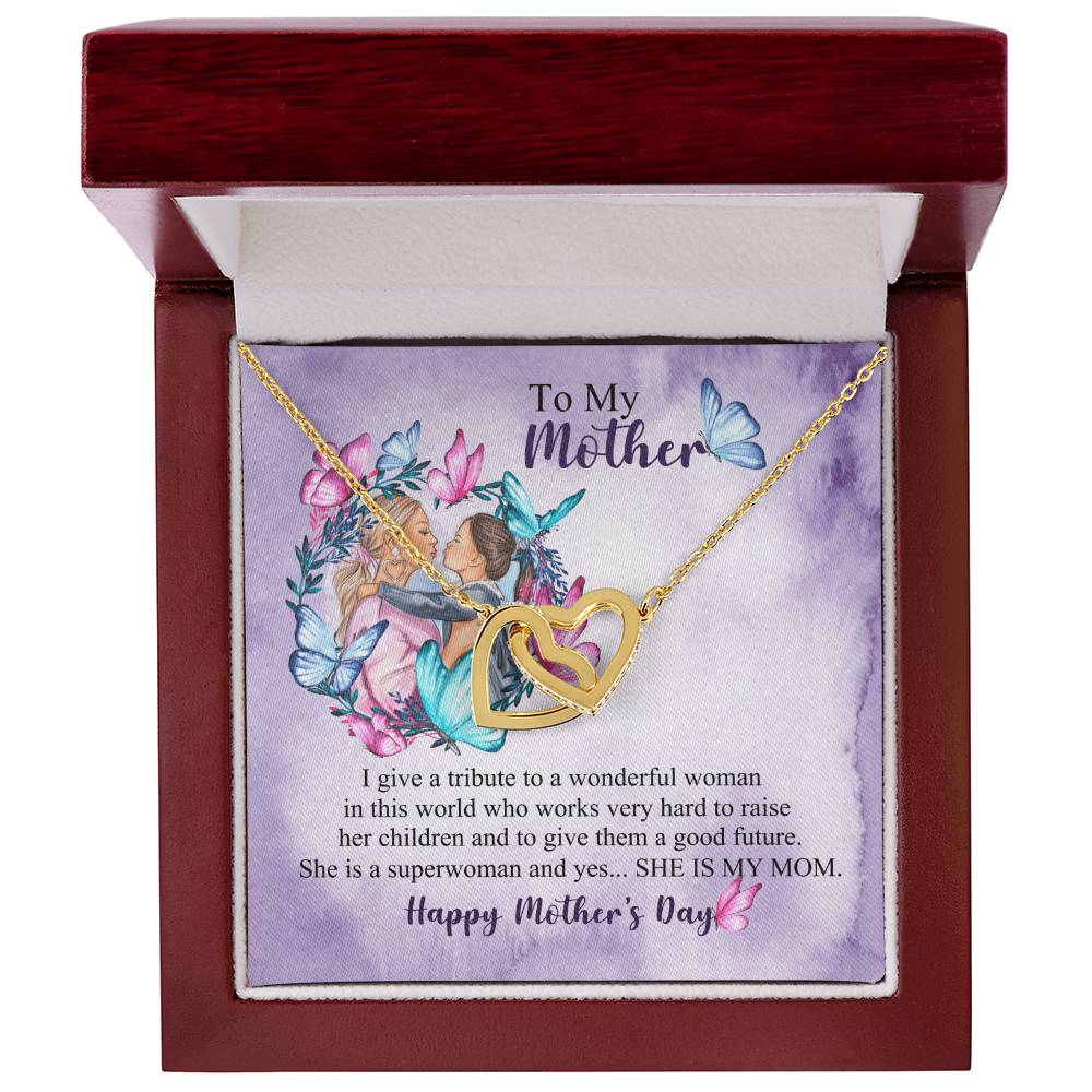 Mothers Day Necklace Interlocking Hearts Necklace