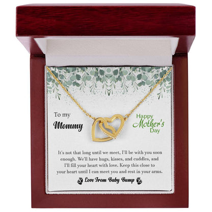 To My Mommy - From Baby Bump - Pregnancy Gift - Mother'S Day Gift - Luxury Necklace Interlocking Hearts Necklace