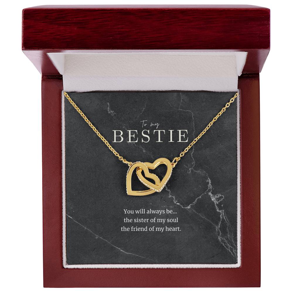 To My Bestie Interlocked Heart Necklace Interlocking Hearts Necklace