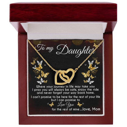 To My Daughter Interlocking Hearts Necklace