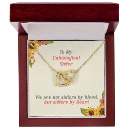 Interlocking Heart Necklace - To My Unbiological Sister Interlocking Hearts Necklace