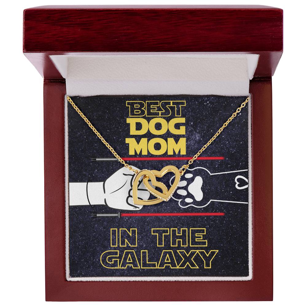 Best Dog Mom In The Galaxy Interlocking Hearts Necklace Dog Mom Jewelry Pet Lover Gift Mothers Day Jewelry From Dog