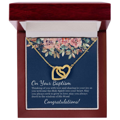 On Your Baptism Congratulations Interlocked Hearts Necklace Interlocking Hearts Necklace