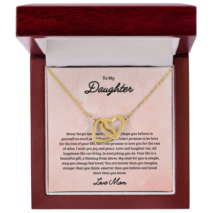To My Daughter Joy & Peace From Mom Interlocked Hearts Necklace Interlocking Hearts Necklace