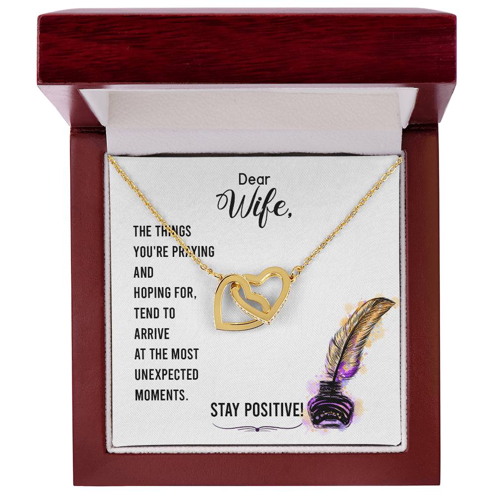Dear Wife - The Things You'Re Praying And Hoping For - Interlocking Heart Necklace Interlocking Hearts Necklace