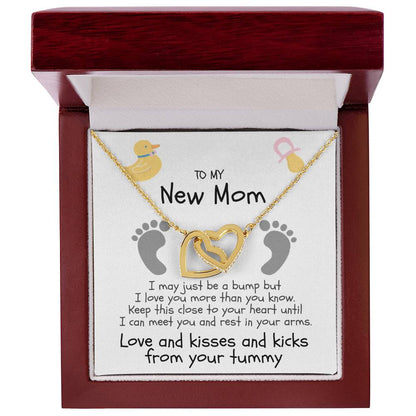 Love And Kisses From Her Tummy Interlocking Hearts Necklace