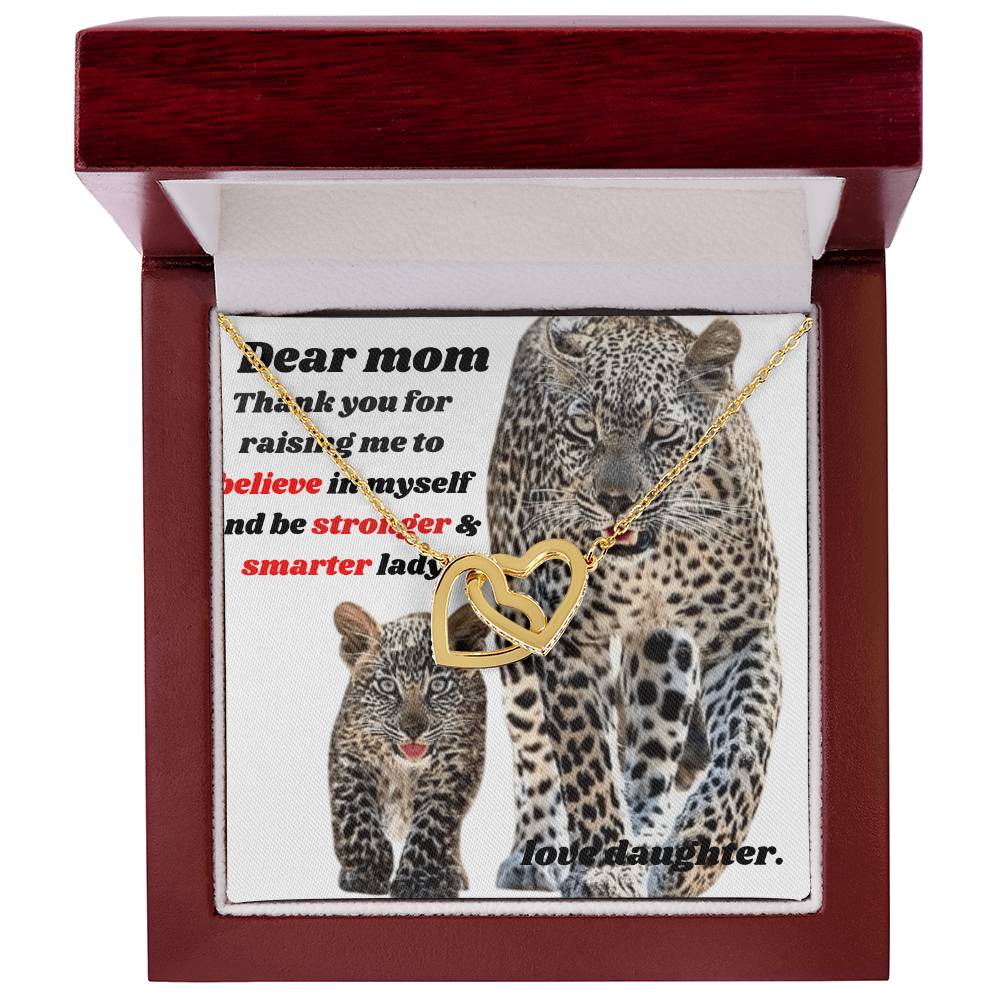 Thank You Mom Interlocking Hearts Necklace